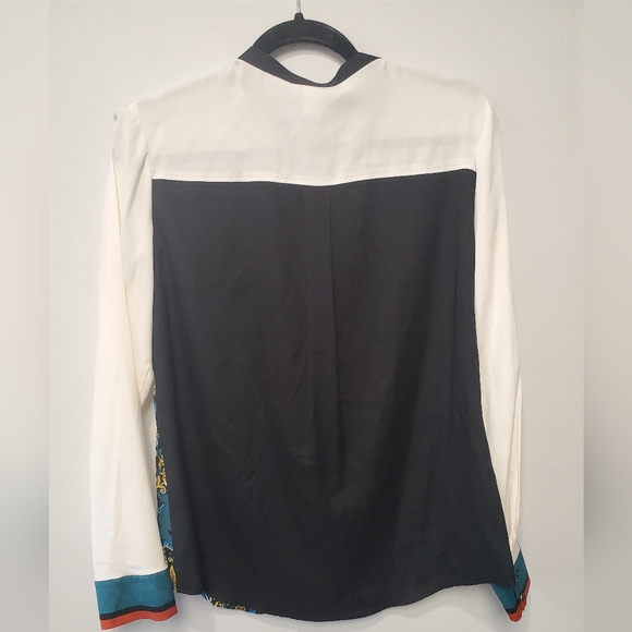 Cache Silk Printed Blouse sz M - Picture 3 of 3